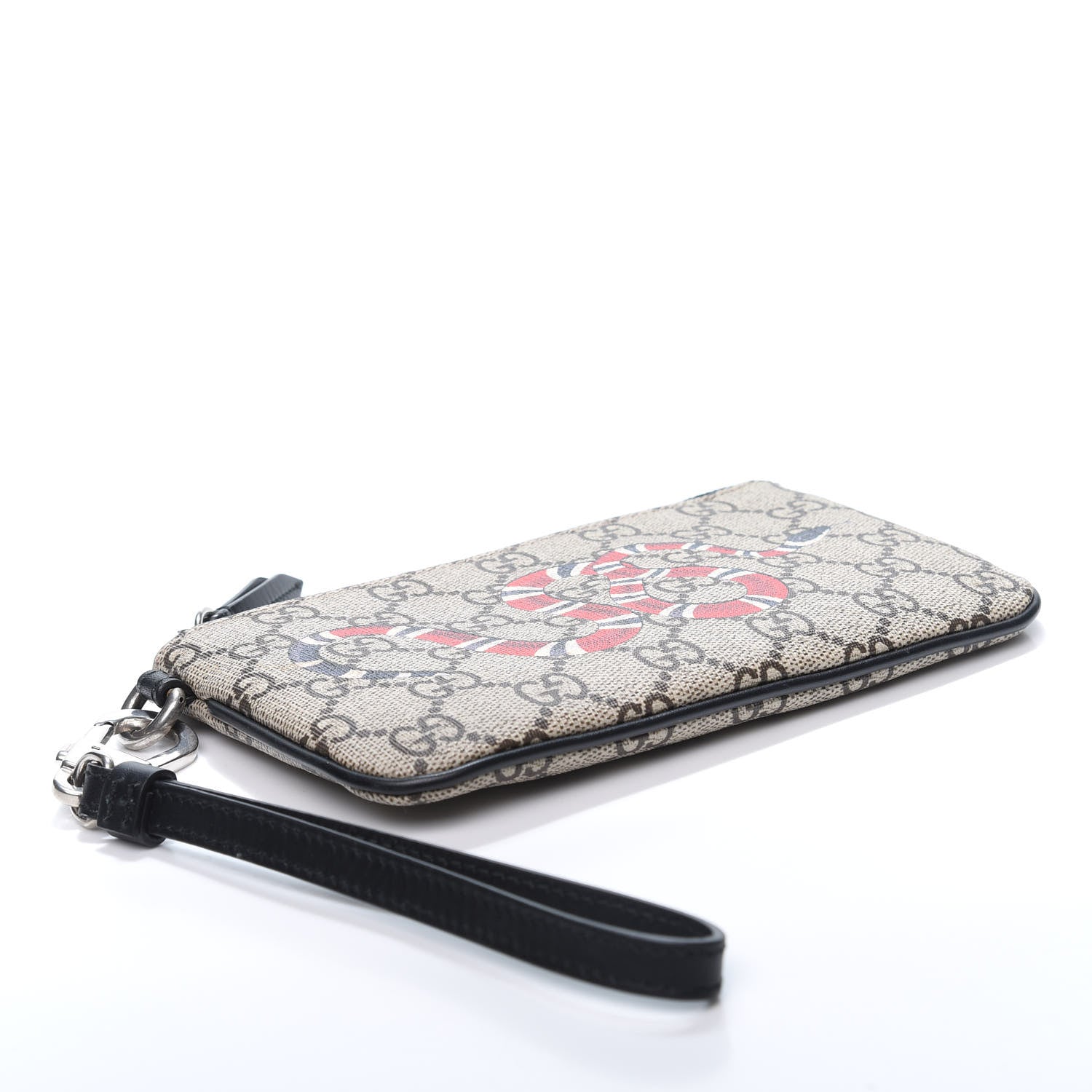 Gucci GG Supreme Monogram Kingsnake Zip Pouch Black 3 of 12