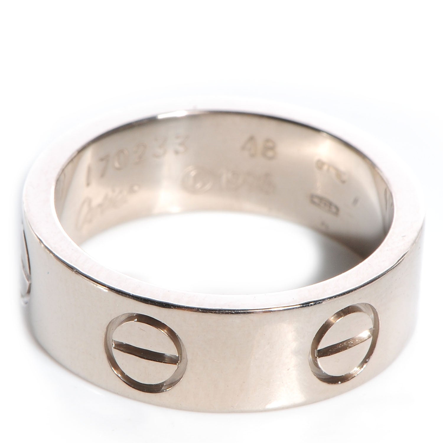 Cartier 18K White Gold 5.5mm LOVE Ring 48 4.5 1 of 5