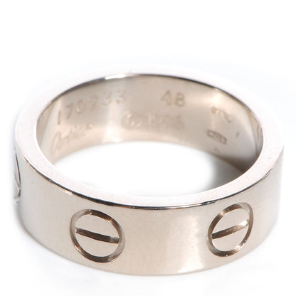 Cartier 18K White Gold 5.5mm LOVE Ring 48 4.5 1 of 5