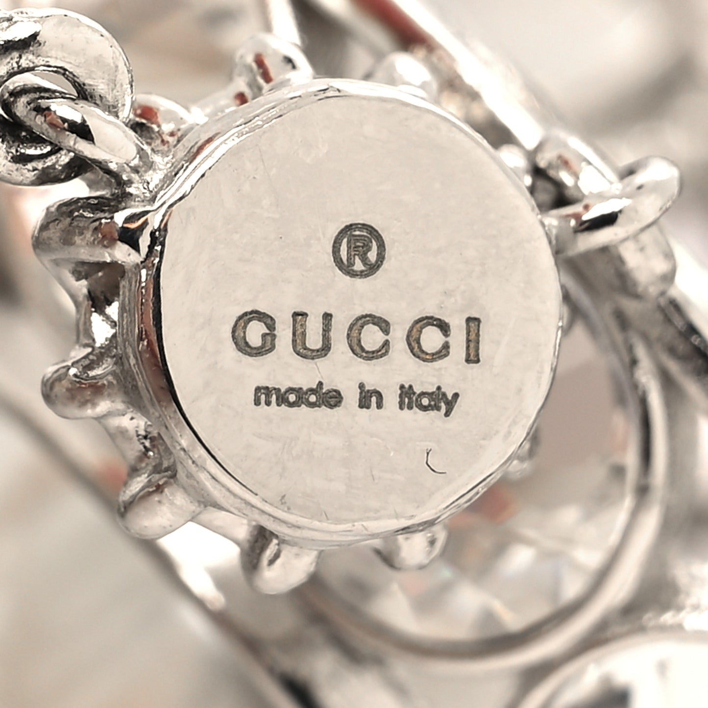 Pearl Strass Resin Embellished Double G Necklace Silver