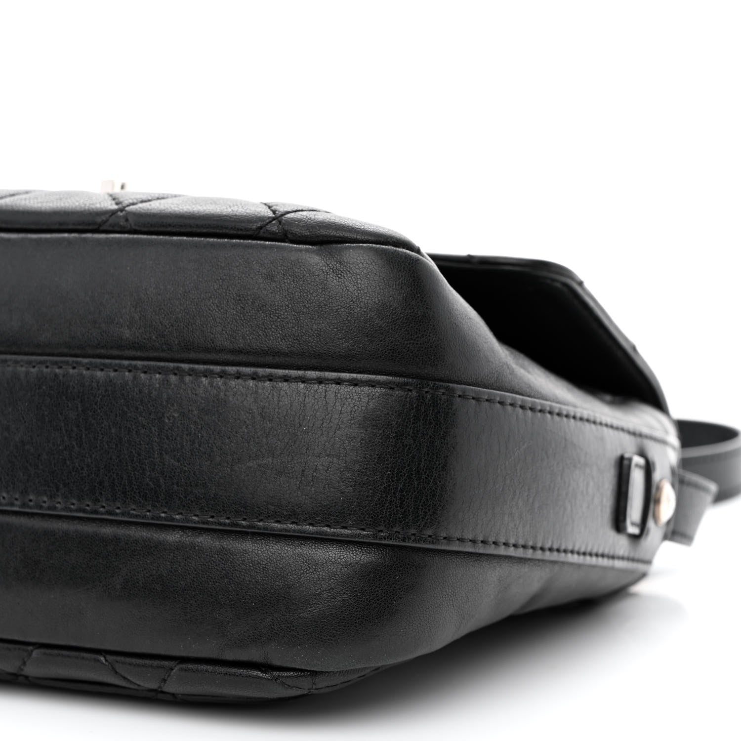 Chanel Lambskin Quilted Messenger Bag Black 10 of 15