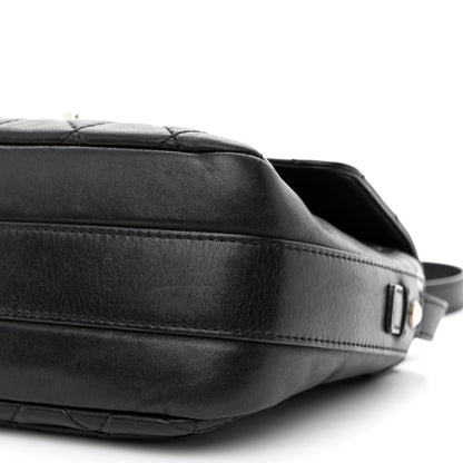 Chanel Lambskin Quilted Messenger Bag Black 10 of 15