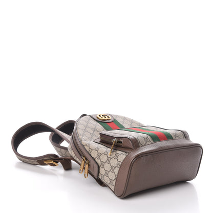Gucci GG Supreme Monogram Calfskin Web Small Ophidia Day Backpack Beige Ebony New Acero 4 of 9