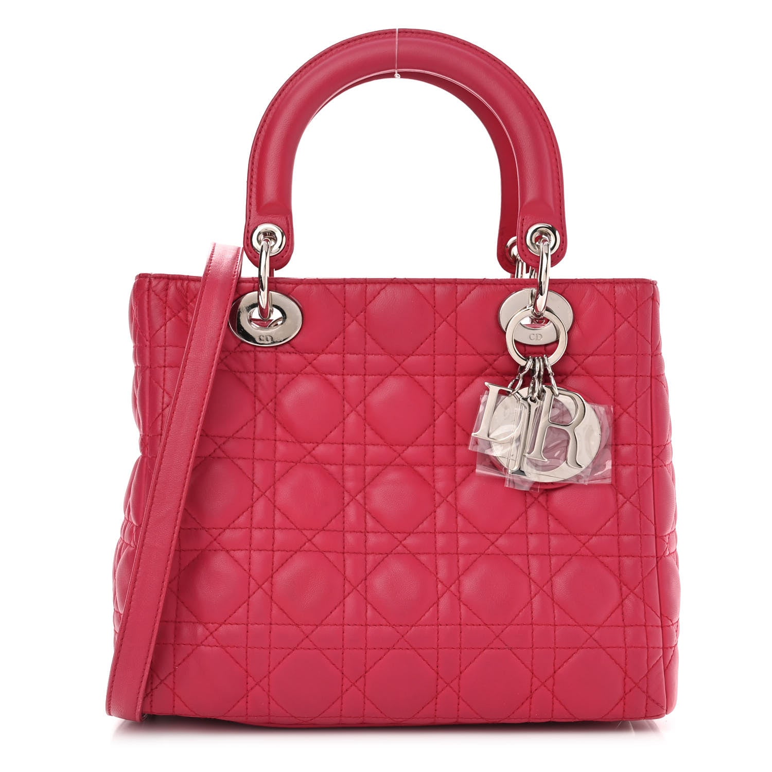 Christian Dior Lambskin Cannage Medium Lady Dior Fuchsia 1 of 14