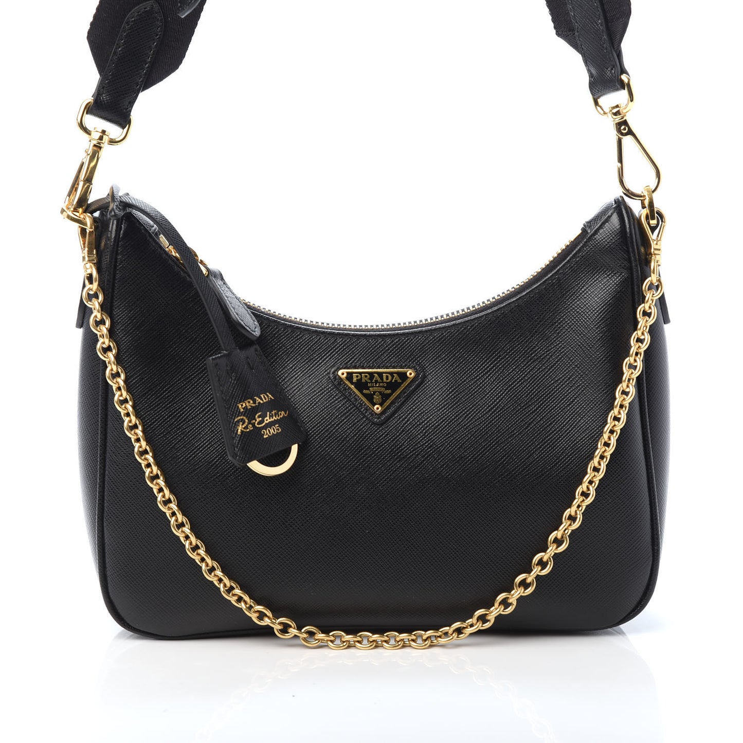 Saffiano Lux Re-Edition 2005 Shoulder Bag Black