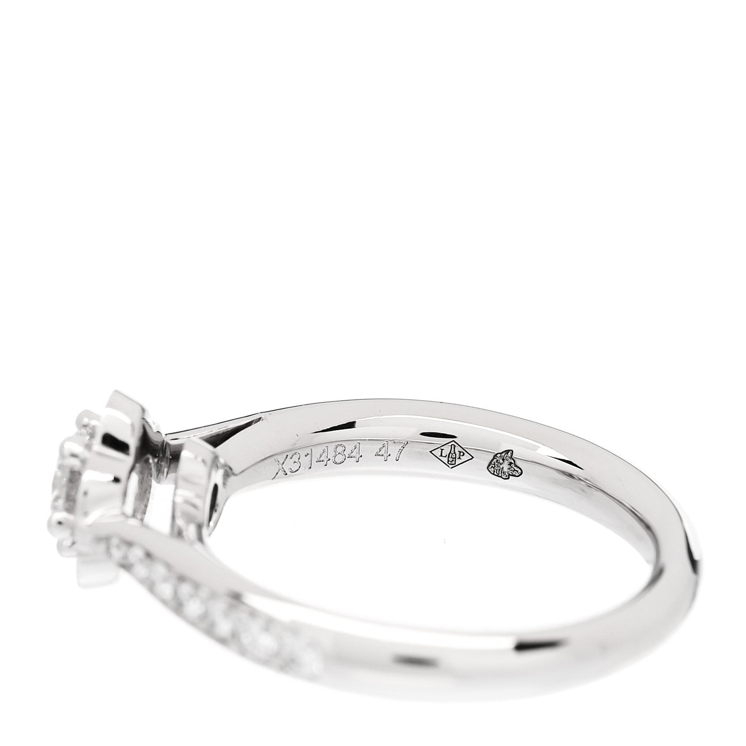 Chanel Platinum Diamond .26ct Camelia Ring 47 4 6 of 7