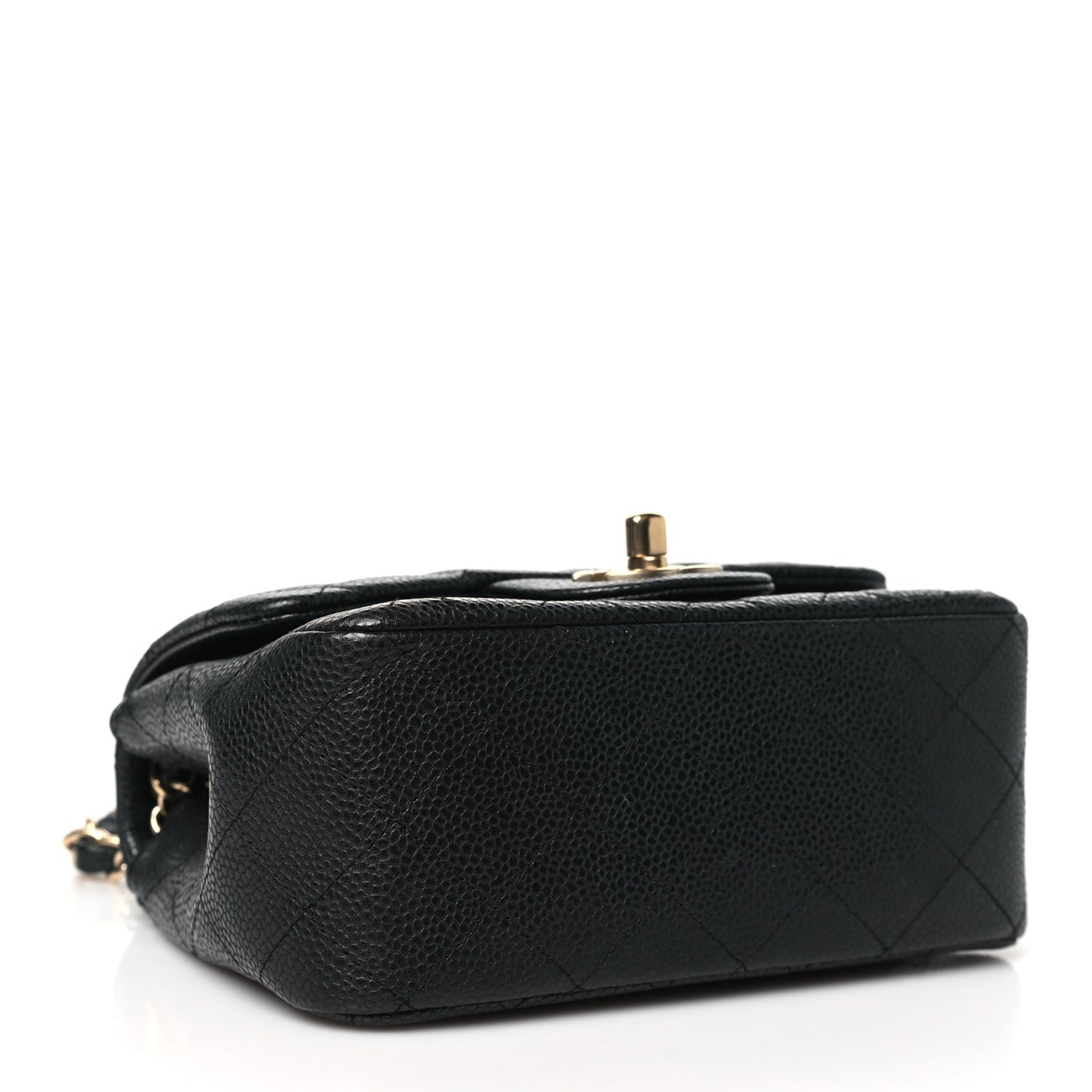 Caviar Quilted Mini Square Flap Dark Grey