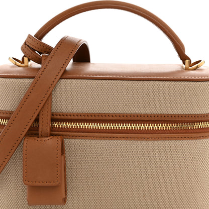 Saint Laurent Canvas Calfskin Mini Gaby Vanity Case  Desert Dust Brick 8 of 10