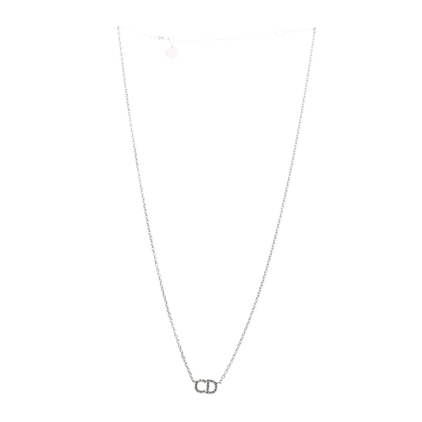 Metal Crystal Clair D Lune Necklace Silver