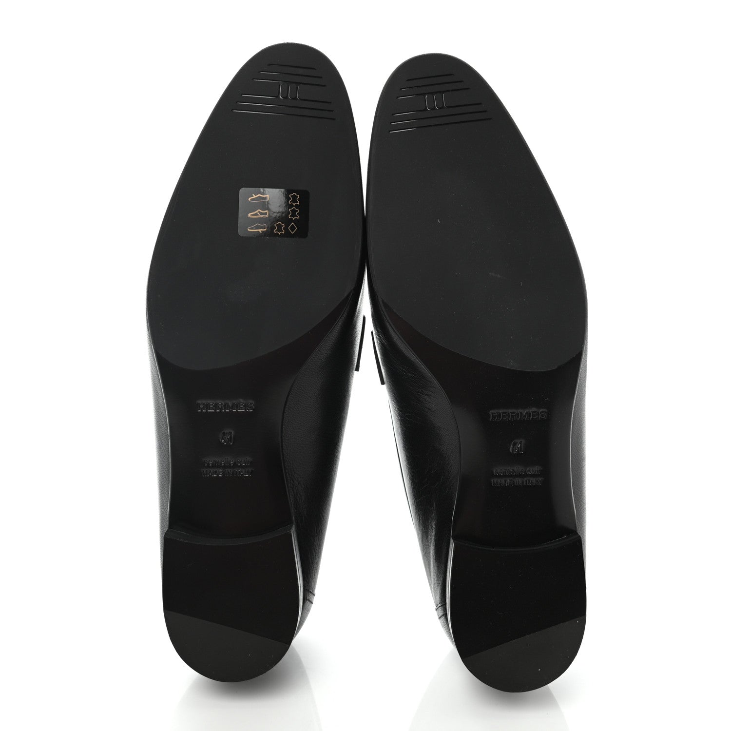 Hermes Goatskin Womens Royal Loafers 41 Black 5 of 8
