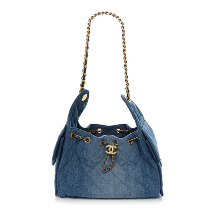 Chanel Washed Denim Quilted Small Chanel 25 Handbag Blue 1 of 10
