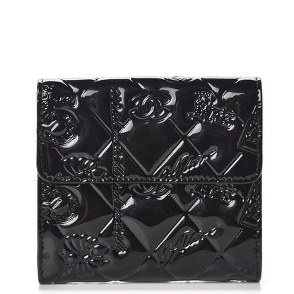 Chanel Patent Calfskin Lucky Symbols Compact French Flap Wallet Black 1 of 7