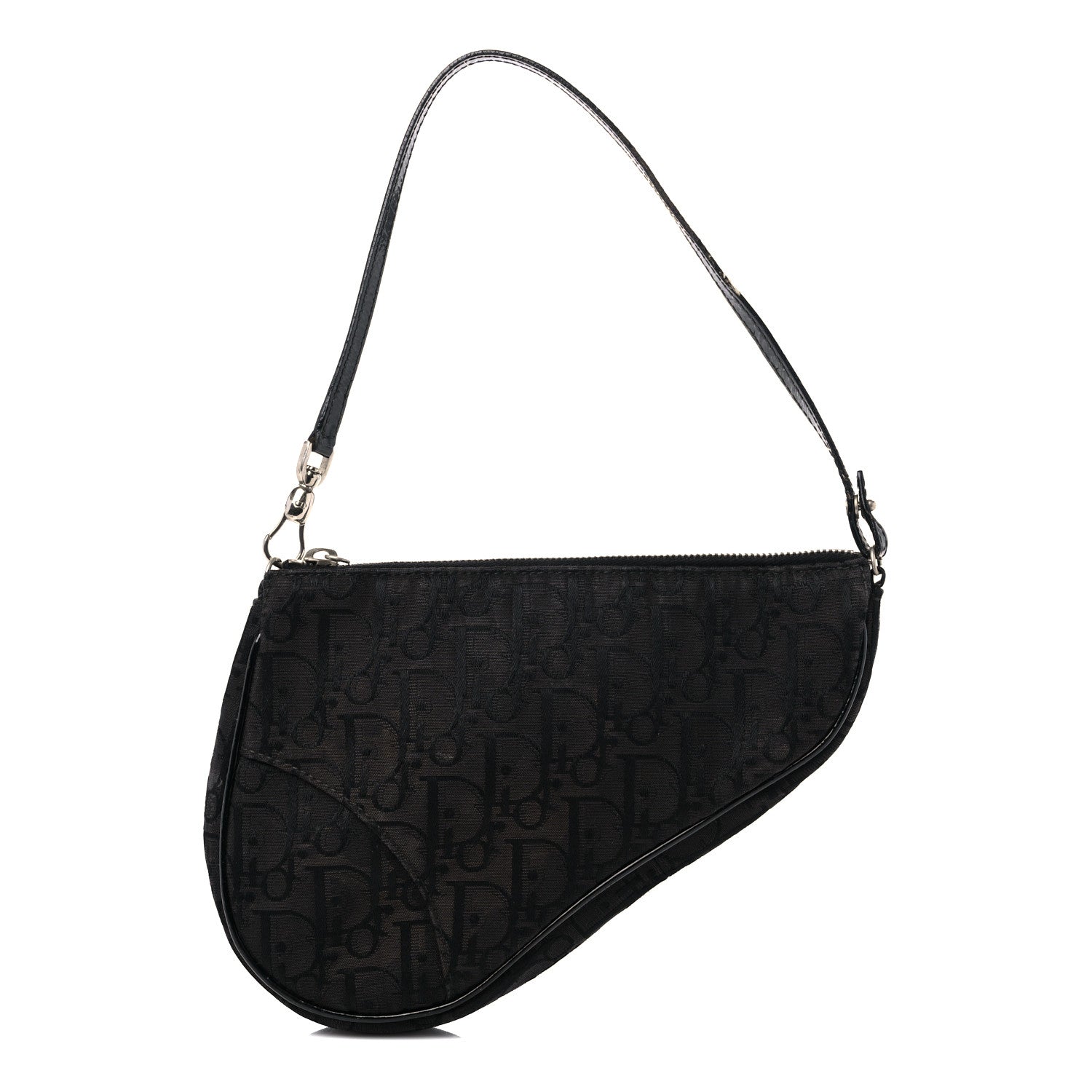 Christian Dior Oblique Monogram Mini Saddle Pochette Black 1 of 18