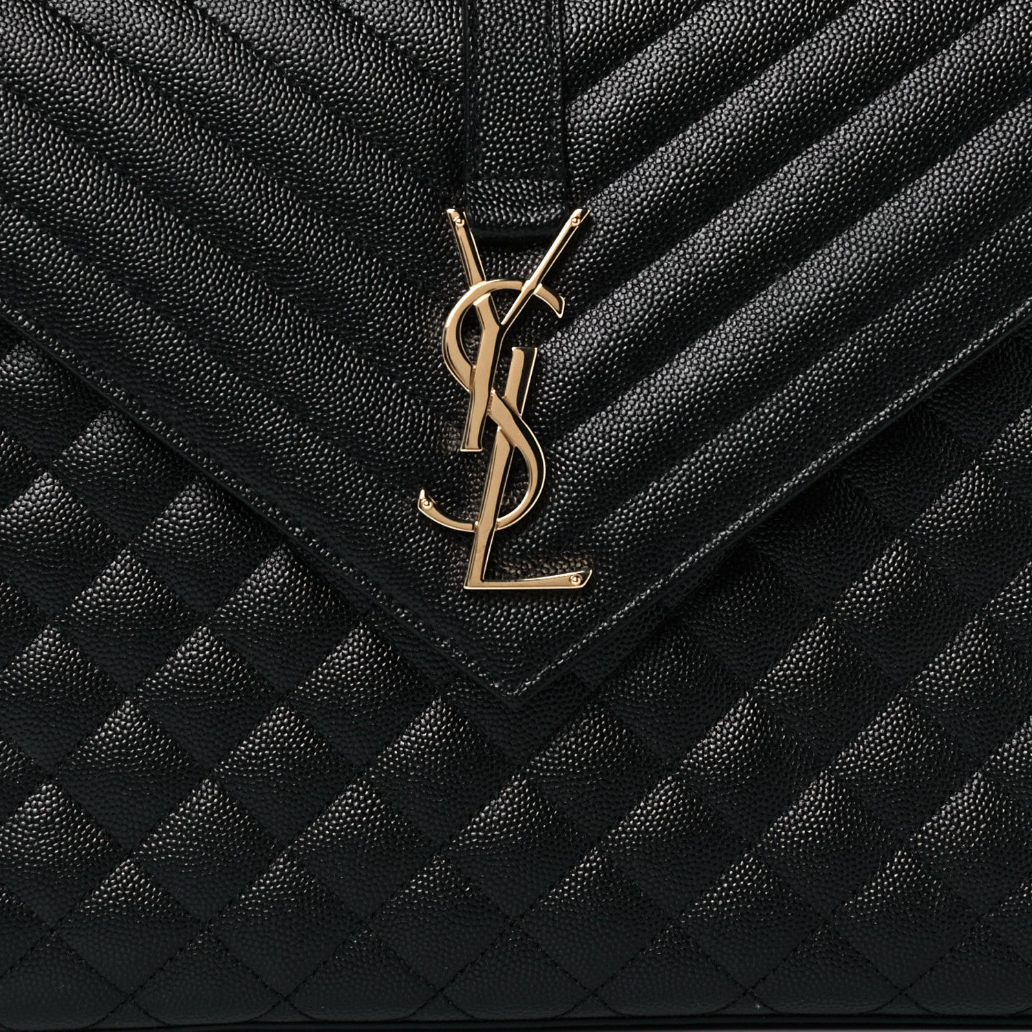 Saint Laurent Grain De Poudre Textured Mixed Matelasse Large Triquilt Monogram Satchel Black 9 of 11