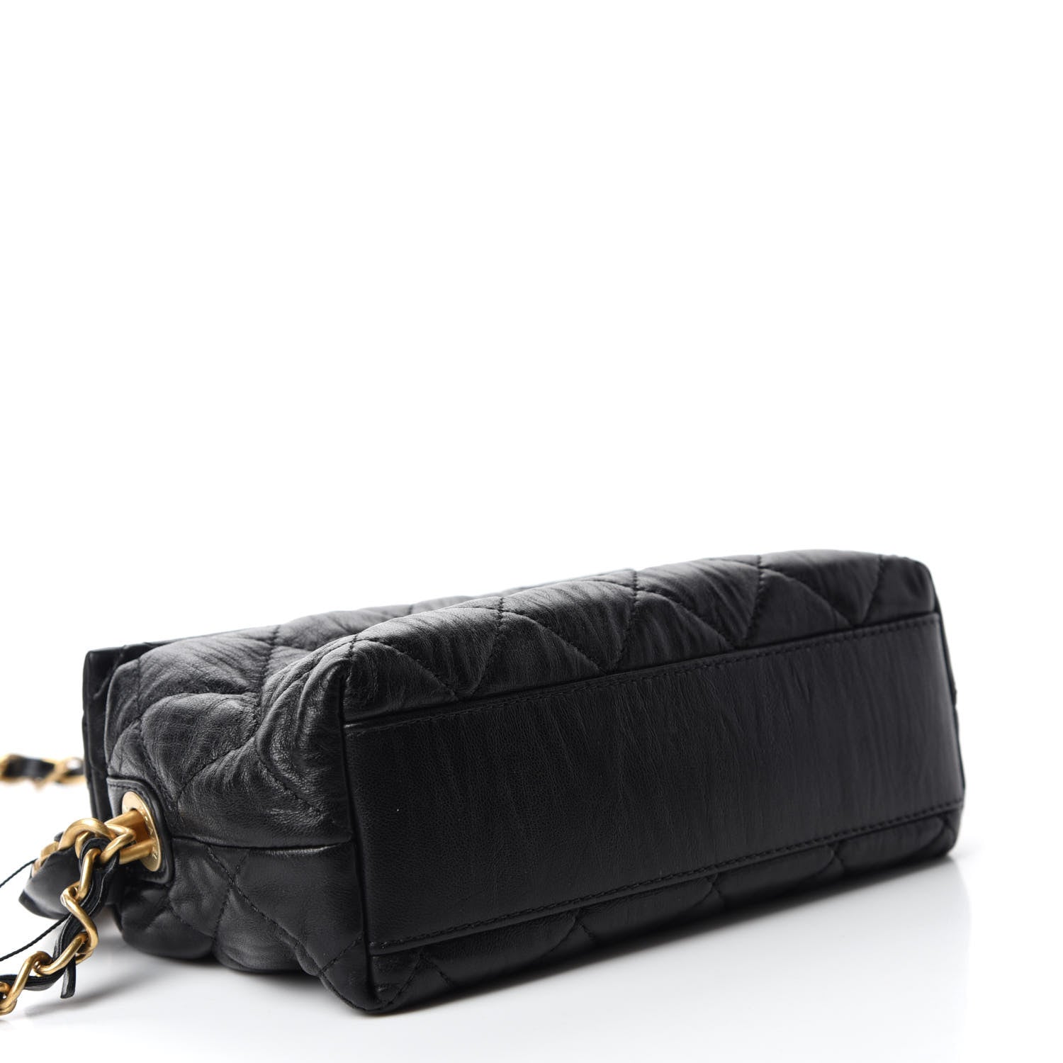Chanel Crumpled Lambskin Quilted Small CC Links Shoulder Bag Black 4 of 12