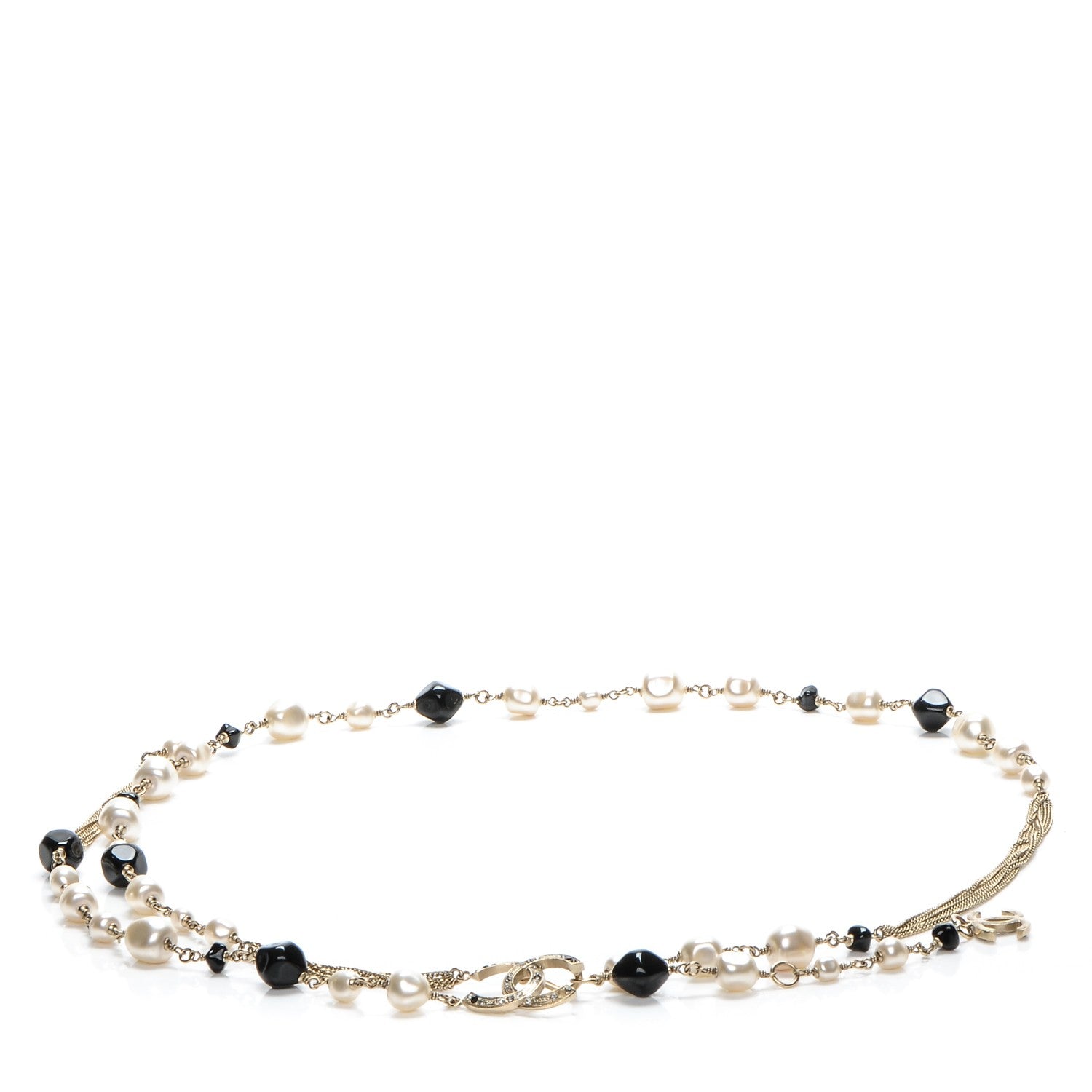 Chanel Pearl Beaded Crystal CC Chain Belt Light Gold 1 of 6