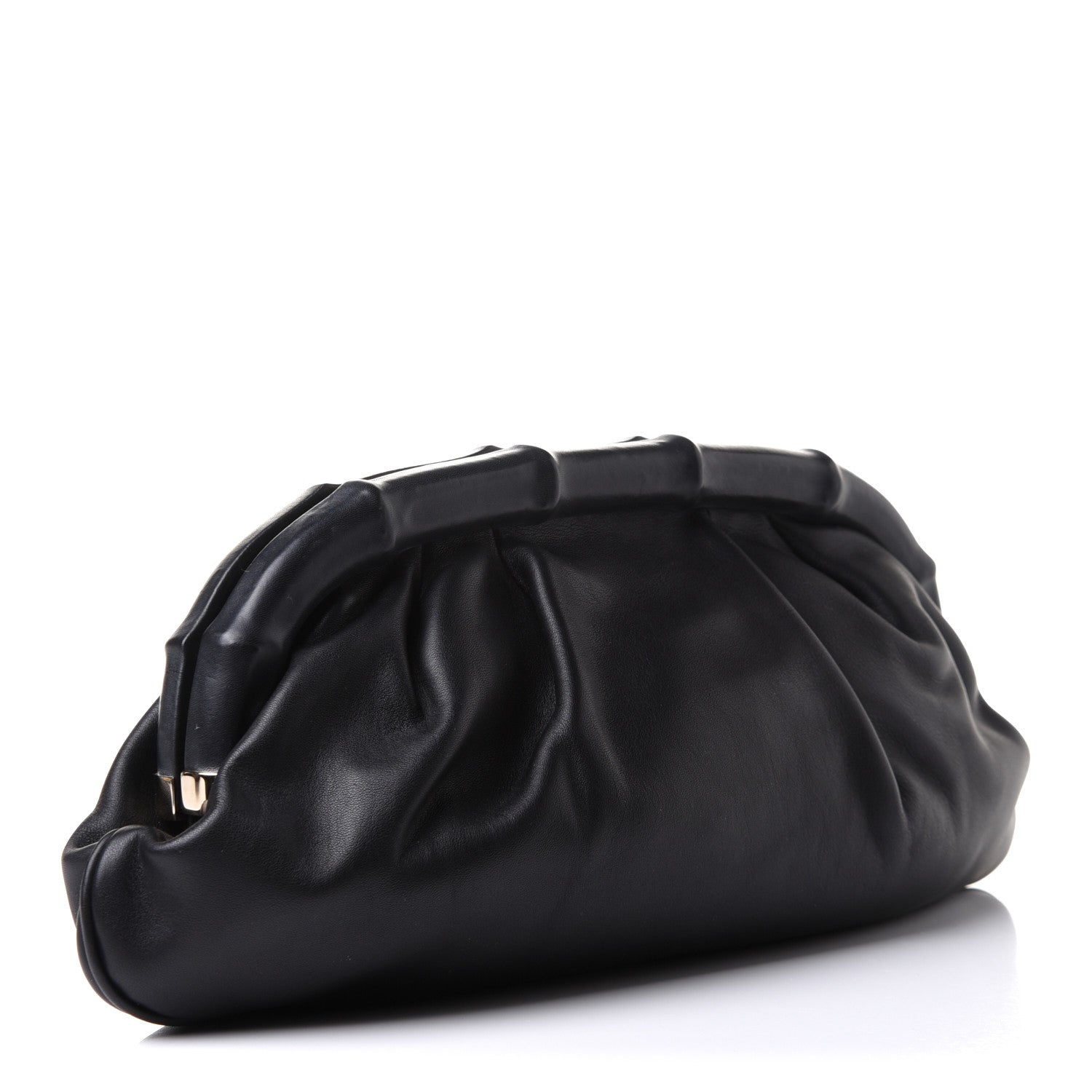 Gucci Calfskin Bamboo Frame Top Tassel Clutch Black 2 of 11