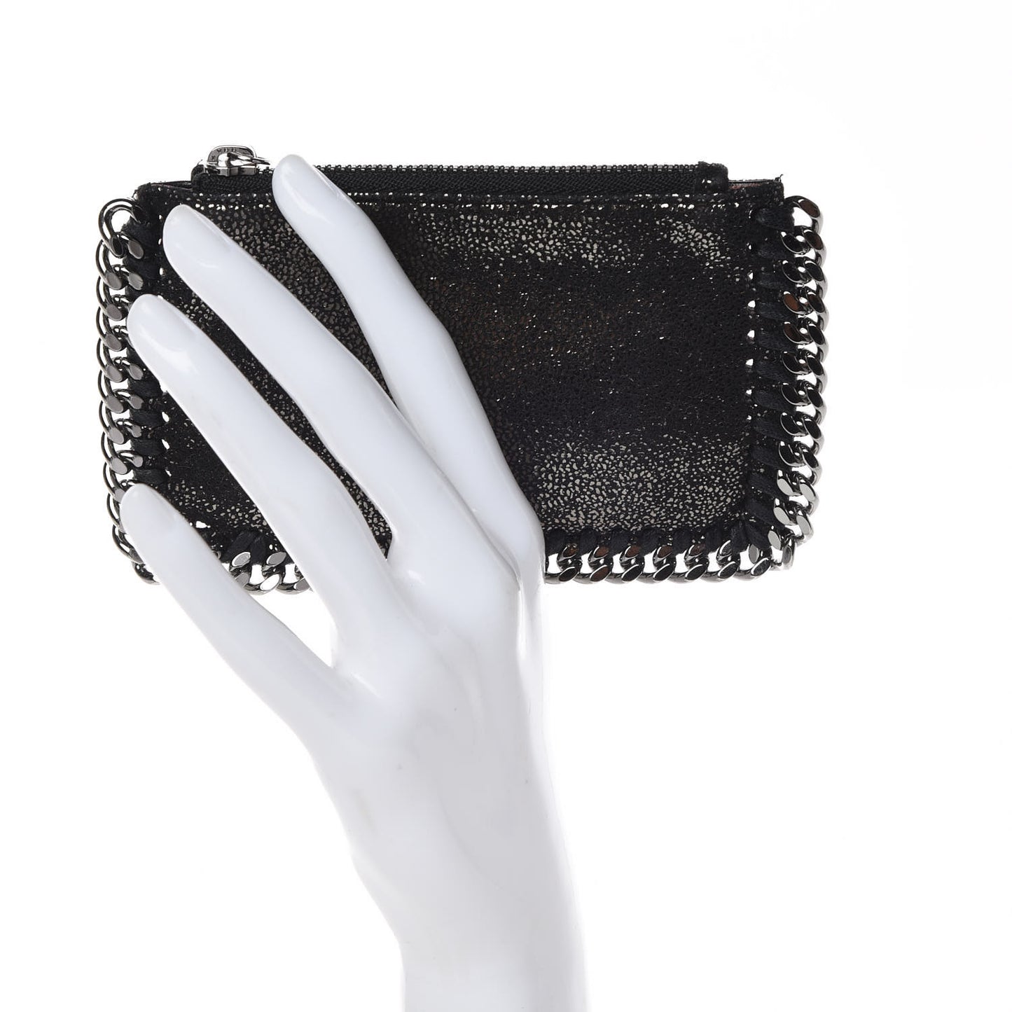 Shaggy Deer Falabella Zip Card Holder Ruthenium