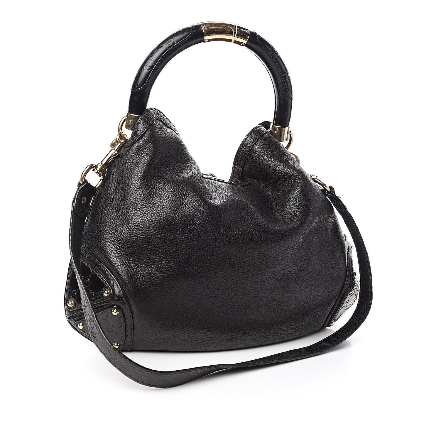 Calfskin Medium Indy Top Handle Hobo Black
