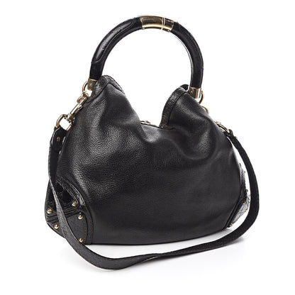 Gucci Calfskin Medium Indy Top Handle Hobo Black 3 of 10