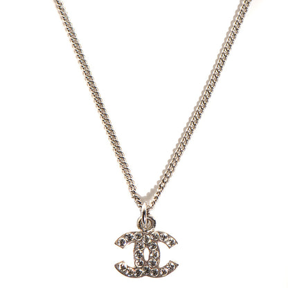 Chanel Crystal Timeless CC Necklace Silver 1 of 4
