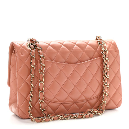 Chanel Lambskin Quilted Medium Double Flap Coral 3 of 10