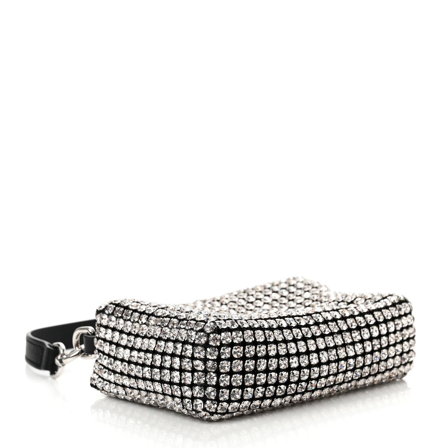 Alexander Wang Mesh Crystal Rhinestone Mini Heiress Pouch Black Silver 4 of 10