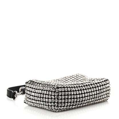 Alexander Wang Mesh Crystal Rhinestone Mini Heiress Pouch Black Silver 4 of 10