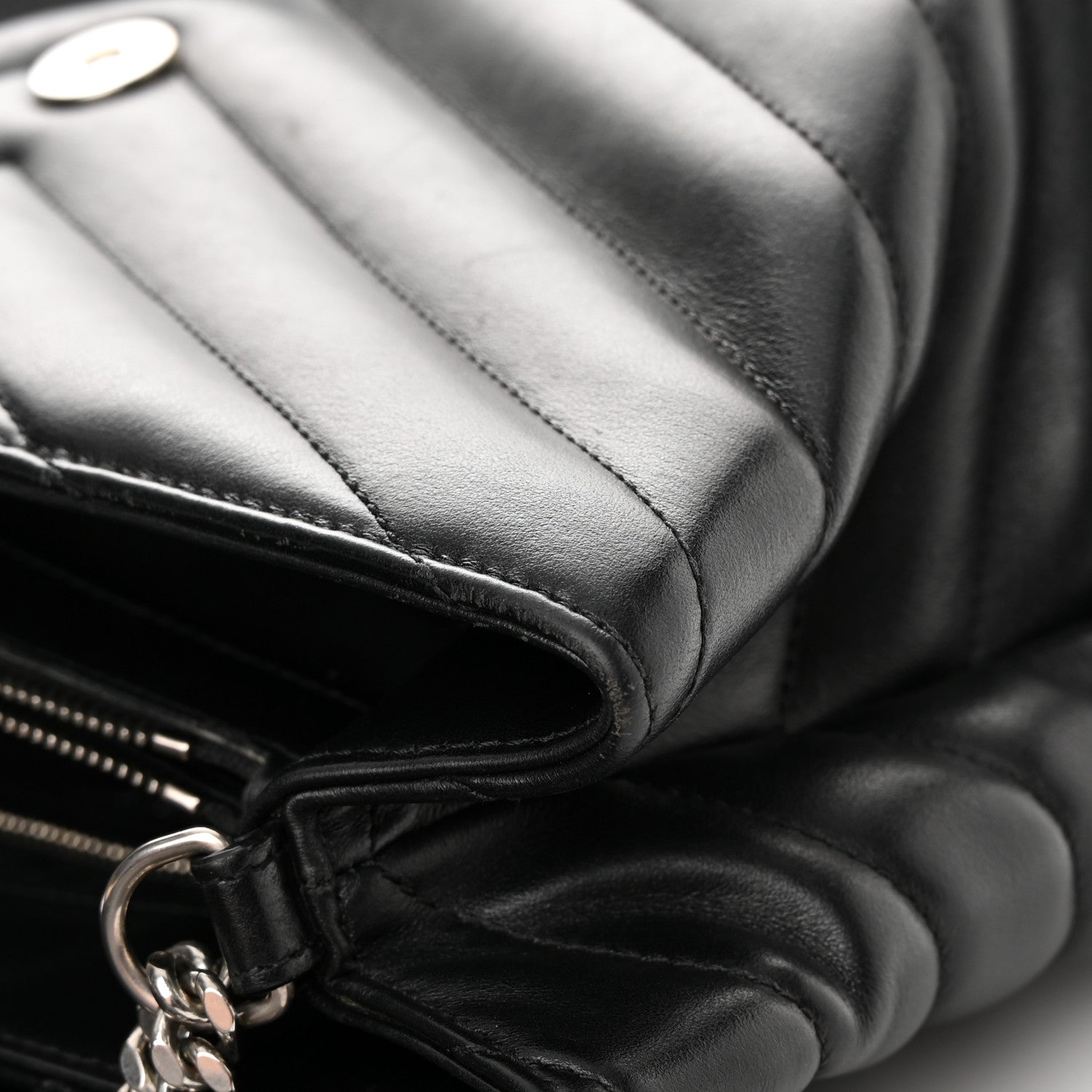 Saint Laurent Calfskin Y Quilted Monogram Medium Loulou Satchel Black 13 of 17