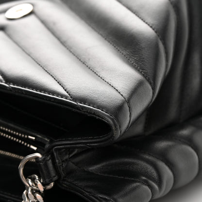 Saint Laurent Calfskin Y Quilted Monogram Medium Loulou Satchel Black 13 of 17