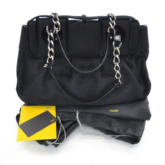 Fendi Cashmere Velvet B Bag Black 3 of 11