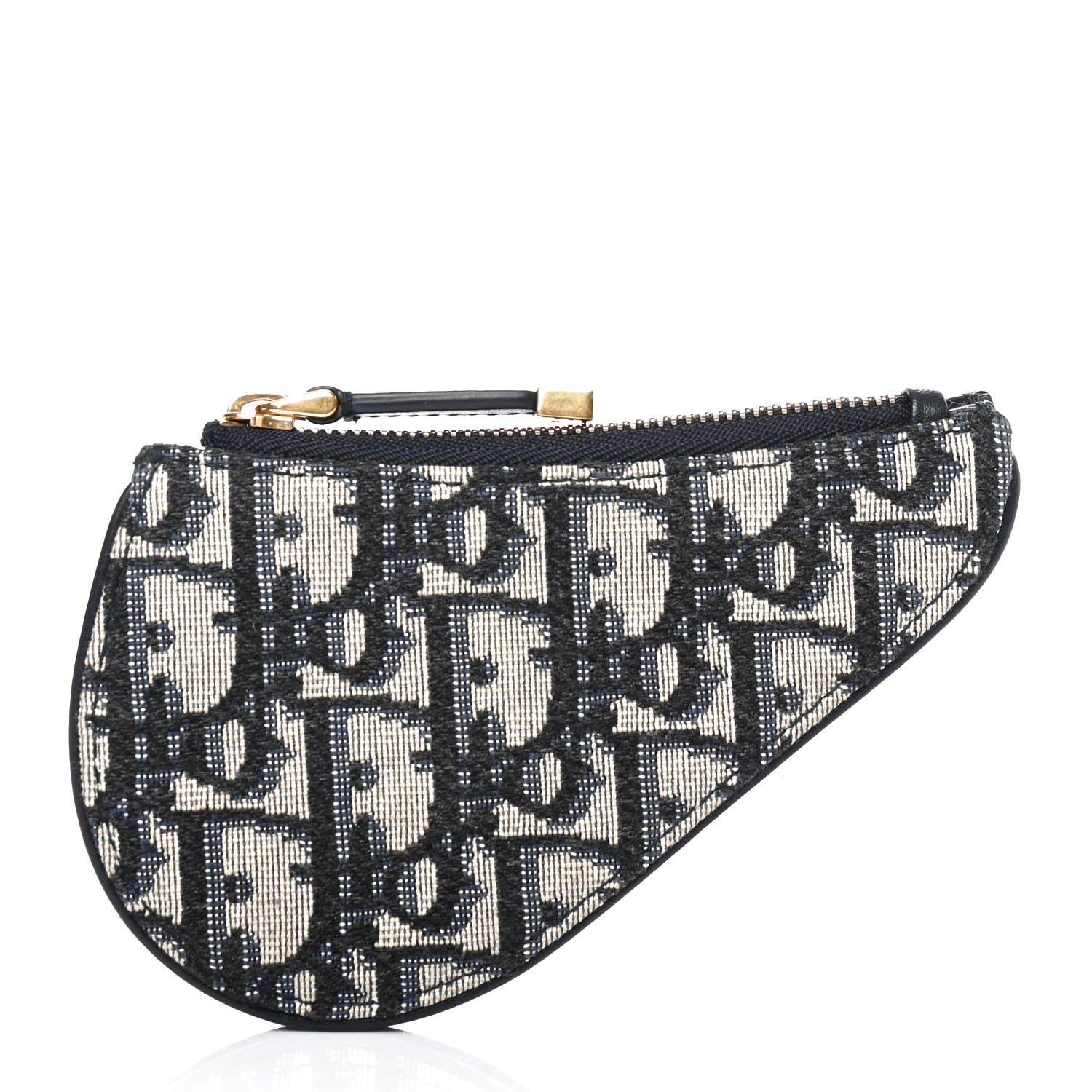 Christian Dior Oblique Saddle Coin Purse Blue 2 of 4