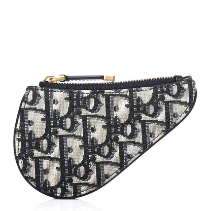Christian Dior Oblique Saddle Coin Purse Blue 2 of 4
