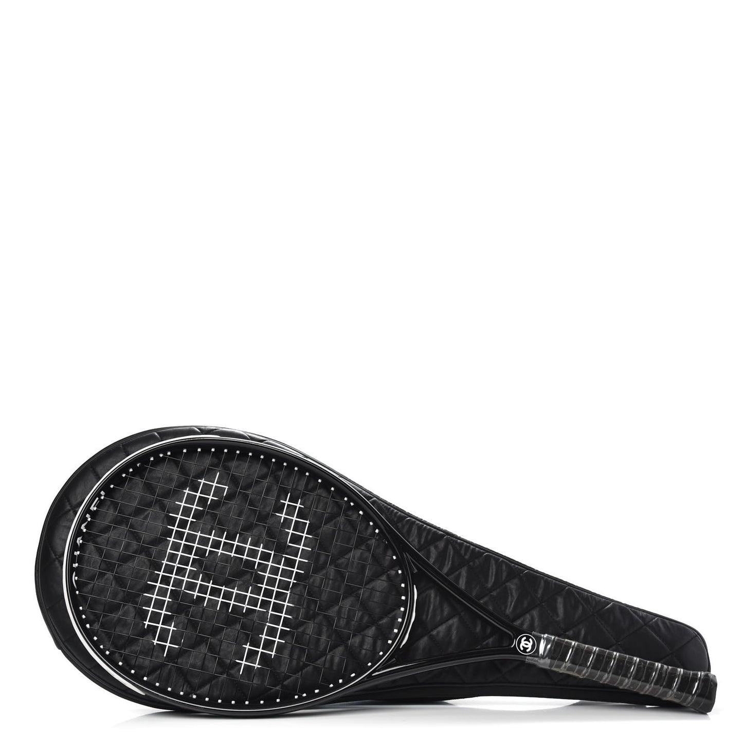 Tennis Racquet and Nylon Quilted Cover Black