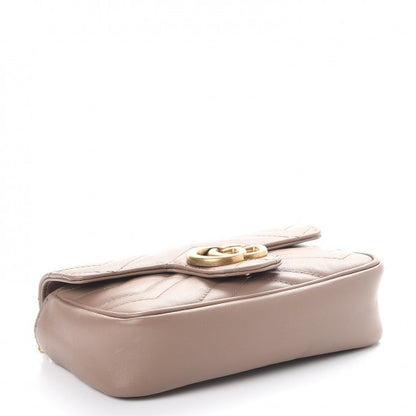 Gucci Calfskin Matelasse Super Mini GG Marmont Shoulder Bag Porcelain Rose 5 of 10