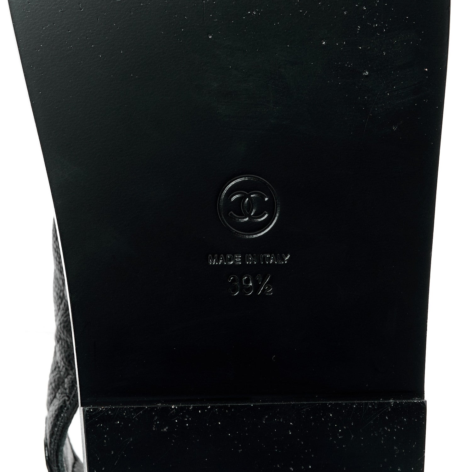 Chanel Grained Calfskin Velcro Dad Sandals 39.5 Black 8 of 10