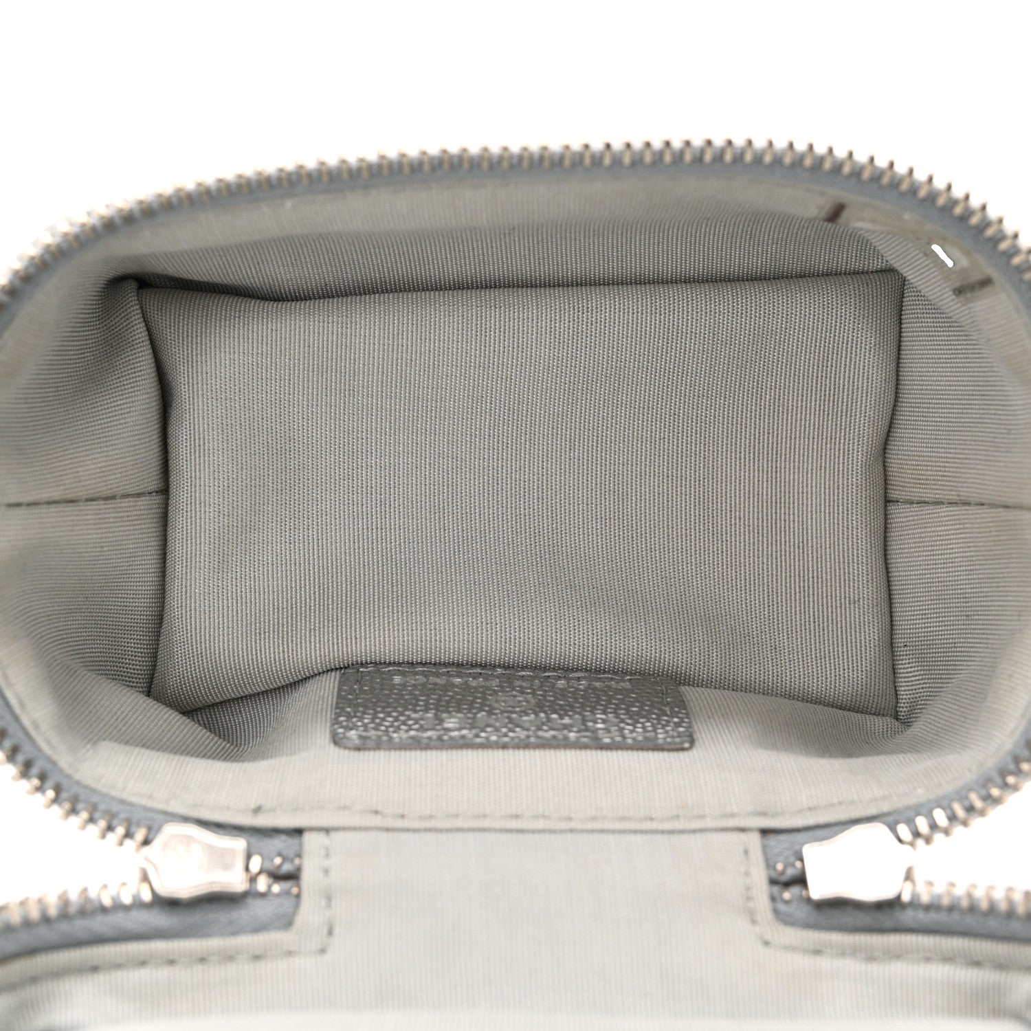 Chanel Metallic Caviar Quilted Mini Top Handle Vanity With Chain Silver 5 of 10
