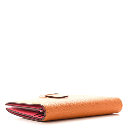 Hermes Epsom Verso Bearn Compact Wallet Orange Rose Azalea 4 of 7