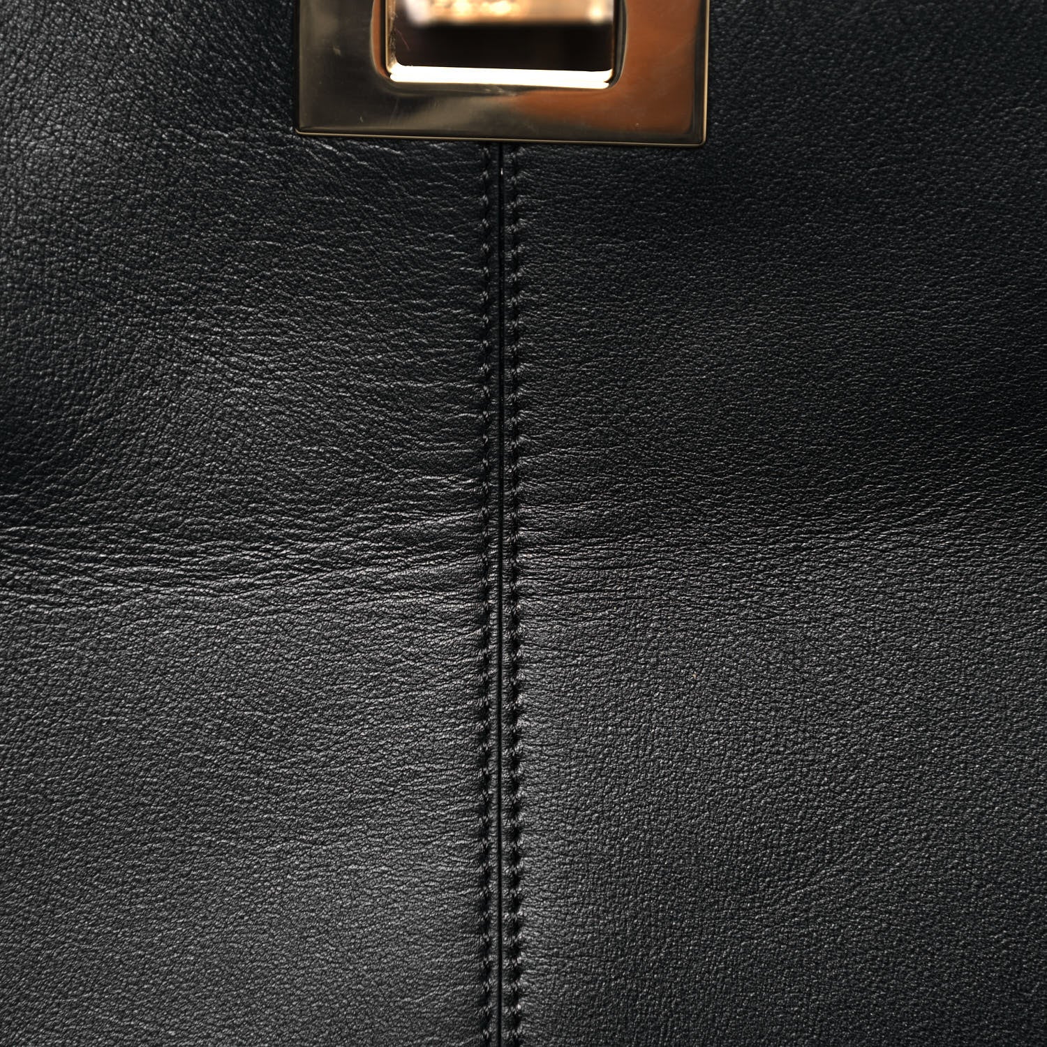 Fendi Vitello Seta Glazed Fabric FF 1974 Medium Peekaboo X-Lite Black Mogano Panna 10 of 12