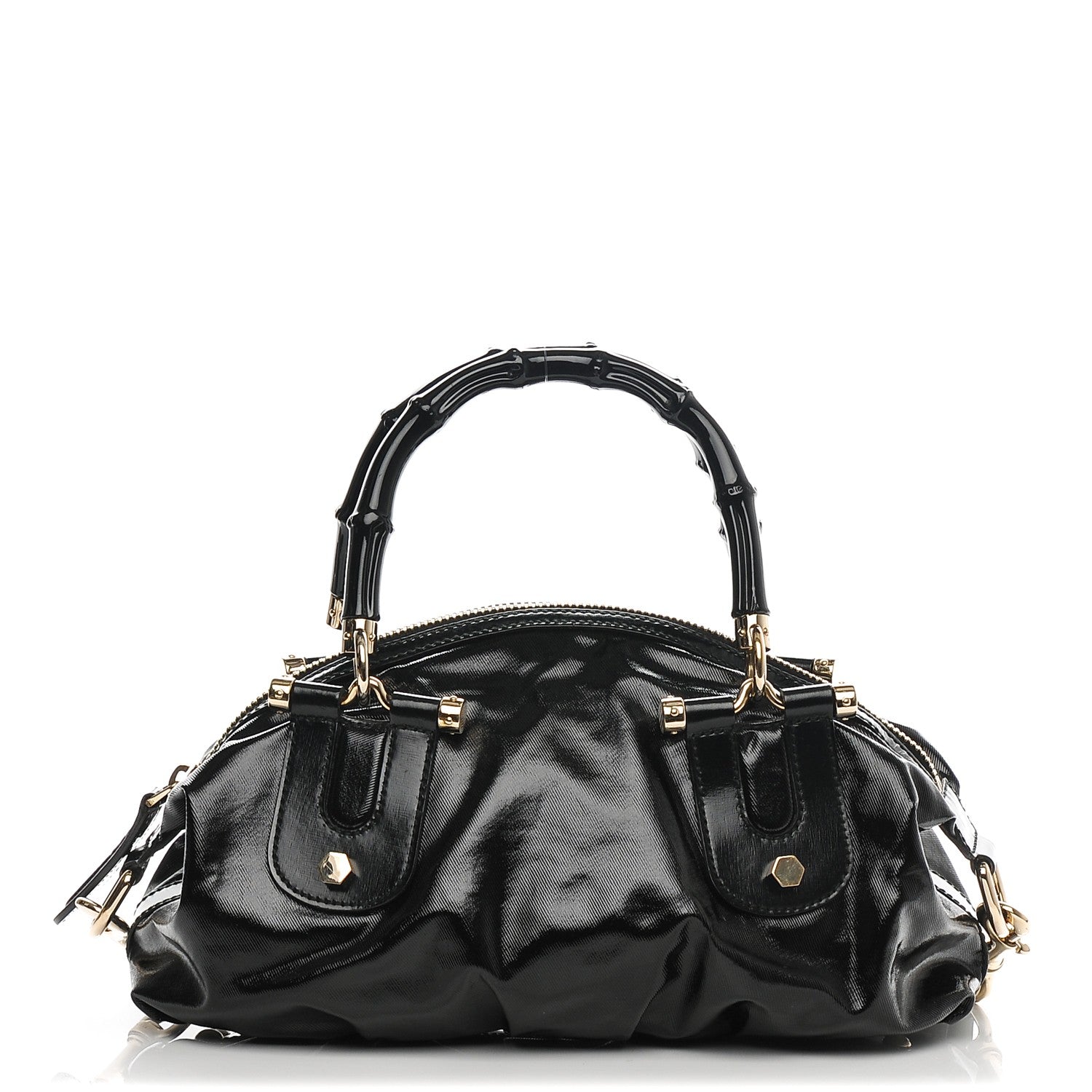 Gucci Dialux Pop Bamboo Top Handle Tote Black 1 of 7