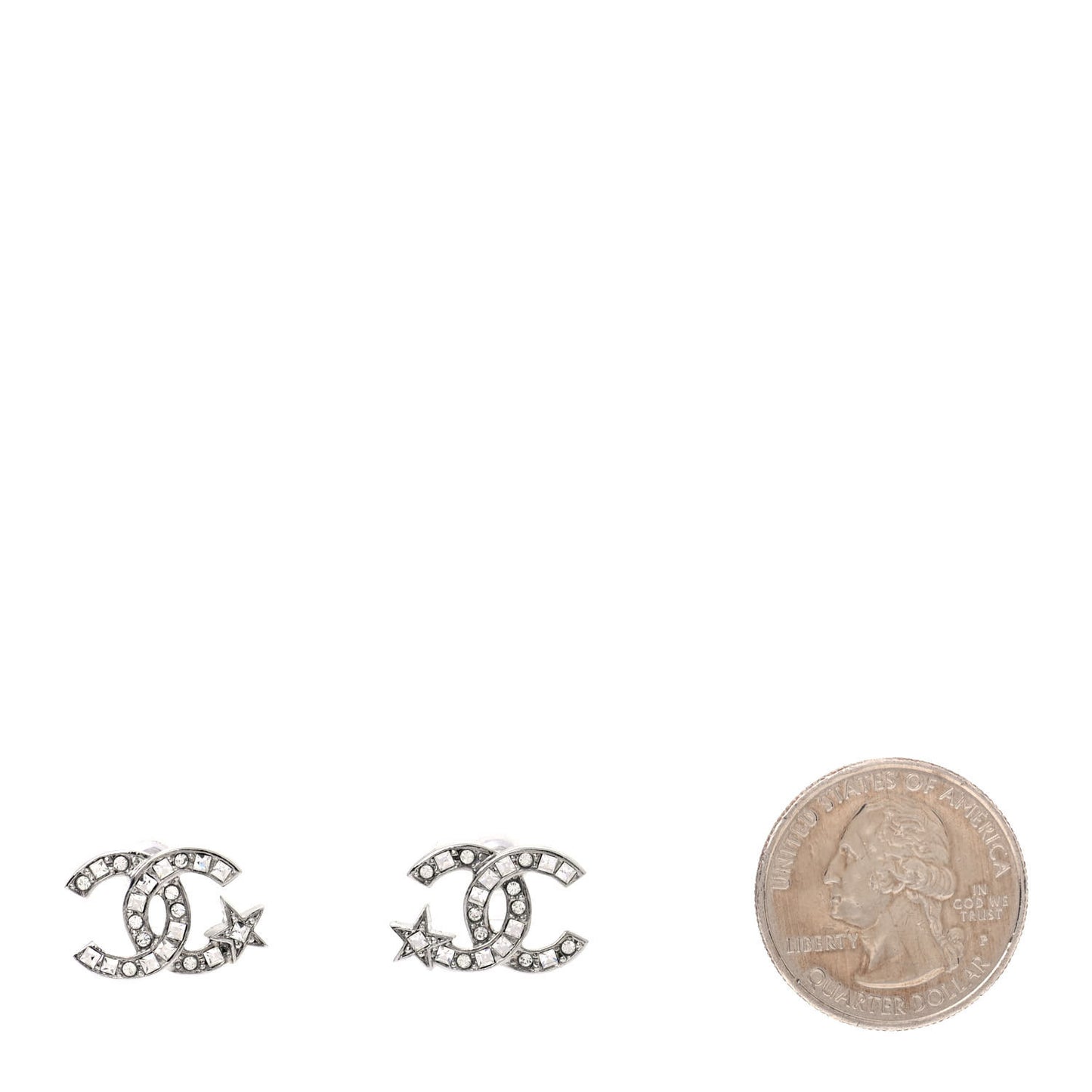 Crystal CC Starfall Earrings Silver