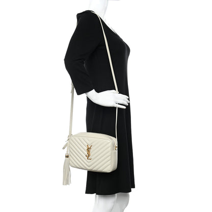 Saint Laurent Calfskin Matelasse Monogram Lou Camera Bag Blanc Vintage 2 of 11