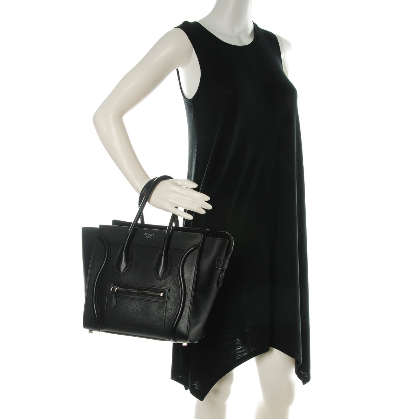 Drummed Calfskin Micro Luggage Black