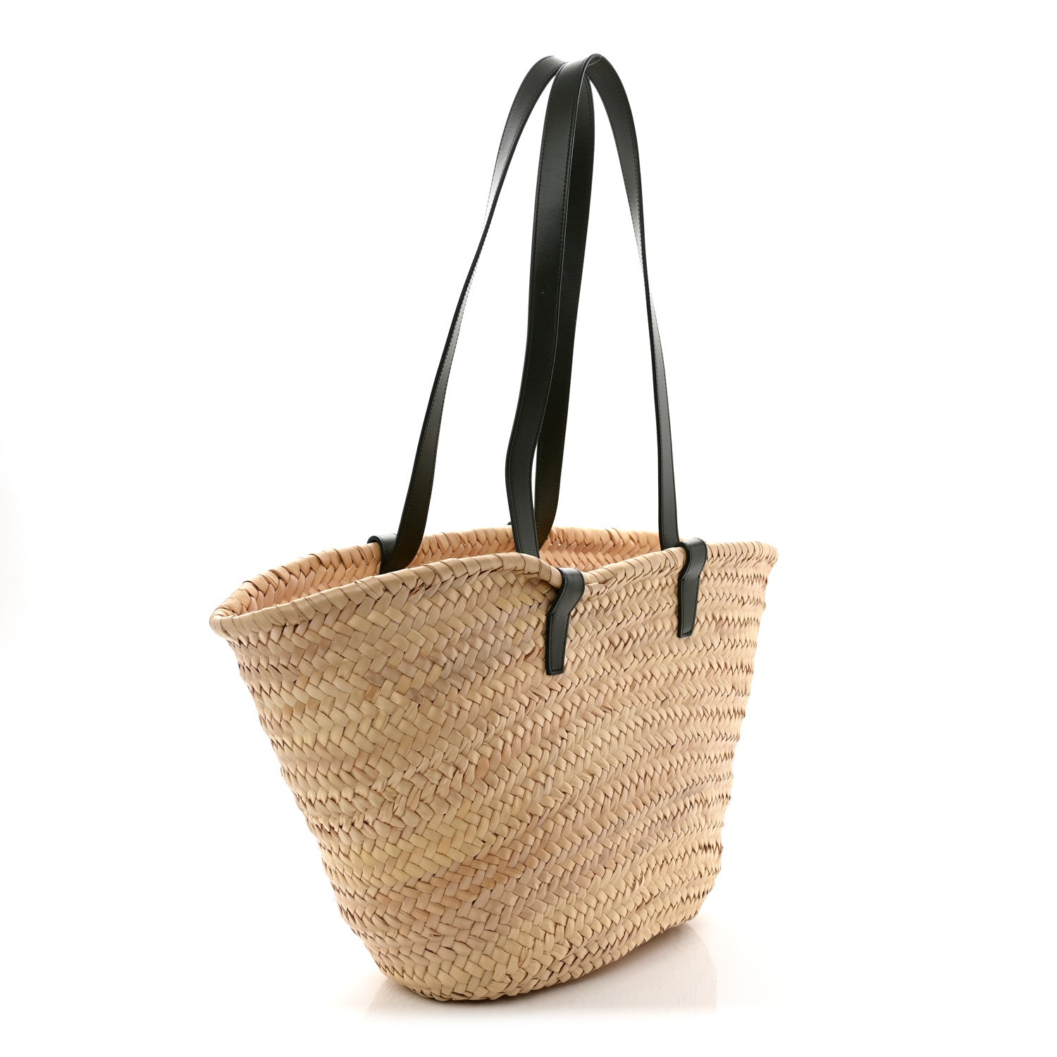 Celine Raffia Calfskin Triomphe Medium Panier  Green 3 of 10