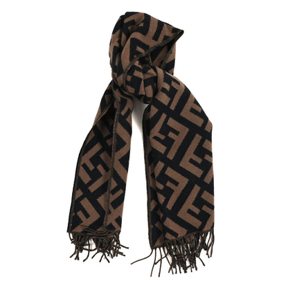 Fendi Wool FF Scarf Brown Black 1 of 3