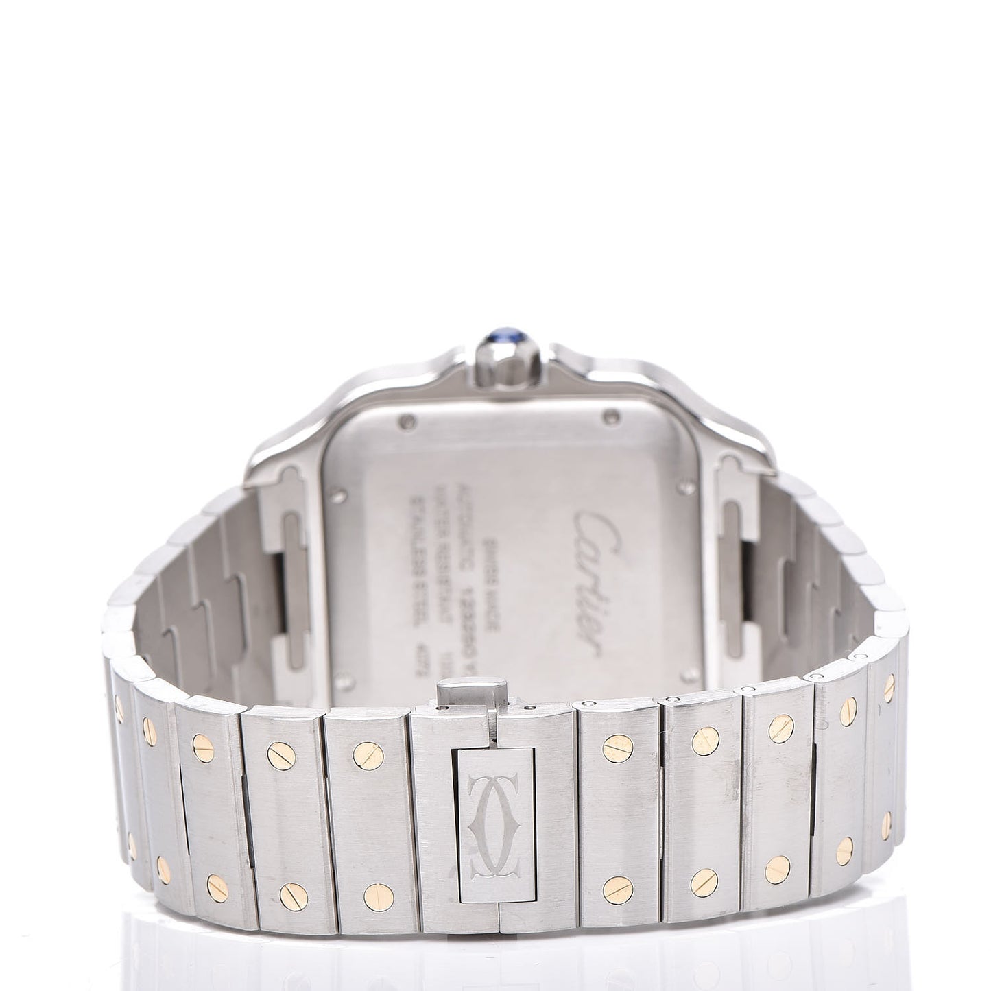 Stainless Steel 18K Yellow Gold 38mm Santos De Automatic Watch
