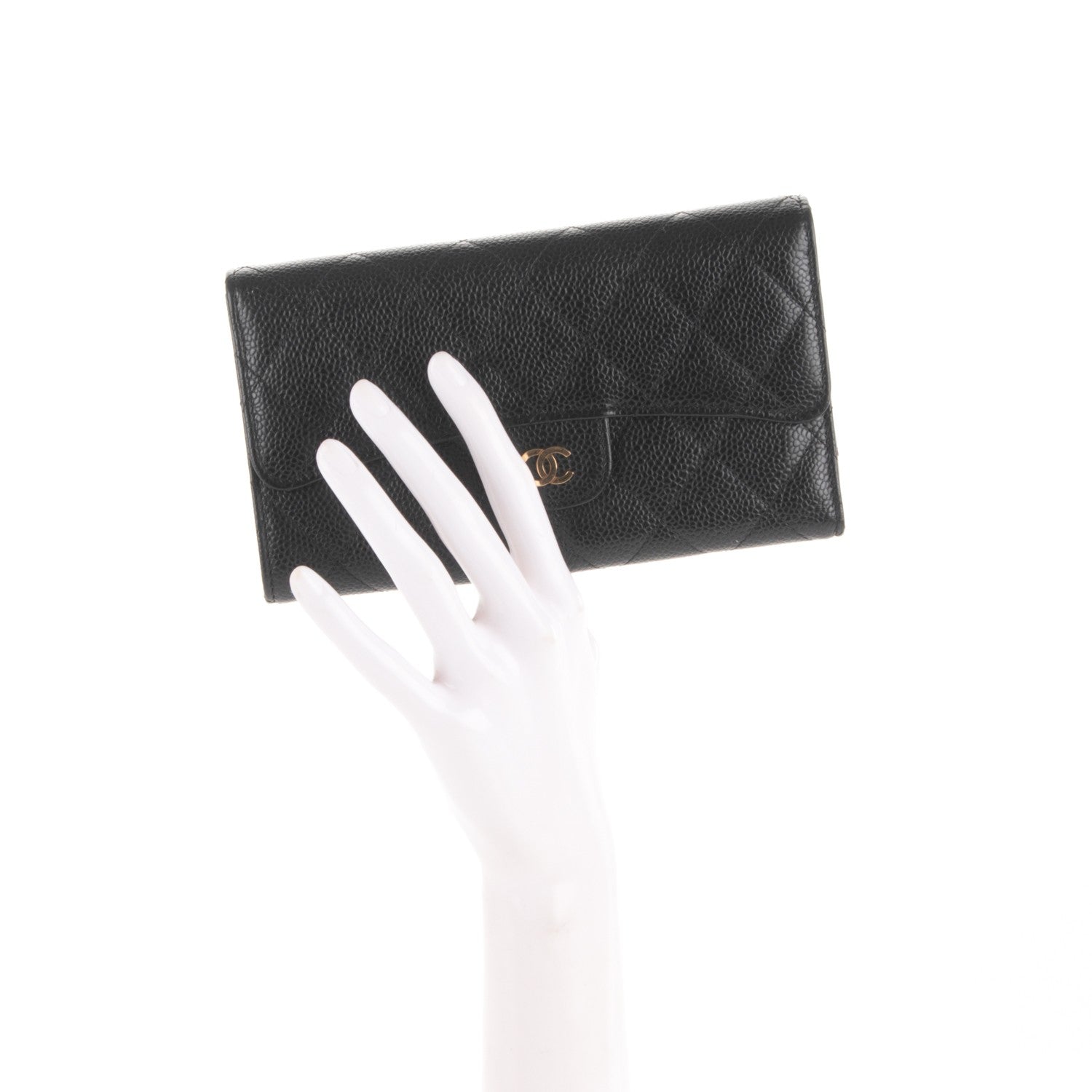 Chanel Caviar Quilted Large Flap Wallet Black 2 of 8
