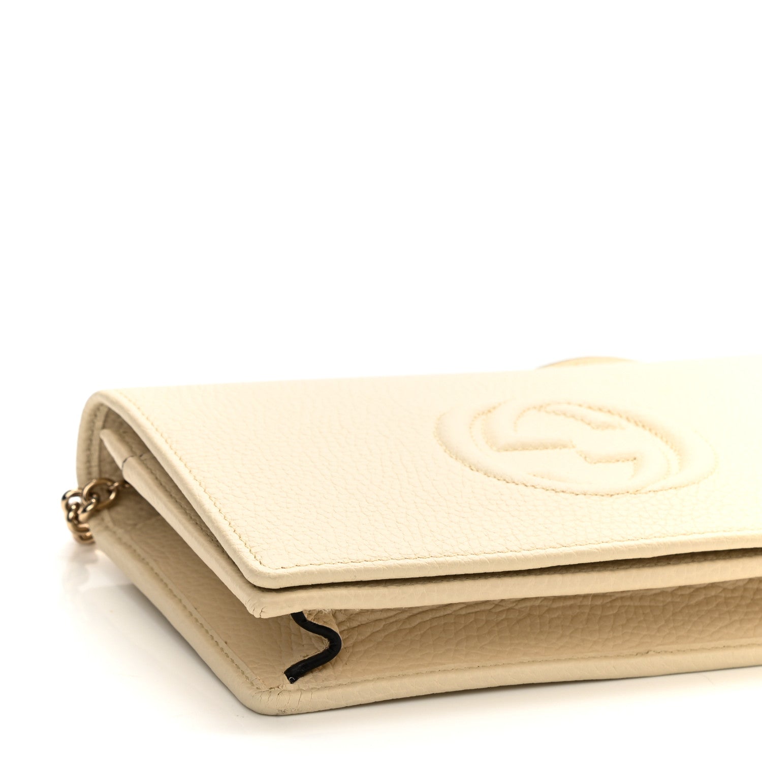 Gucci Pebbled Calfskin Soho Wallet on Chain Ivoire 8 of 9