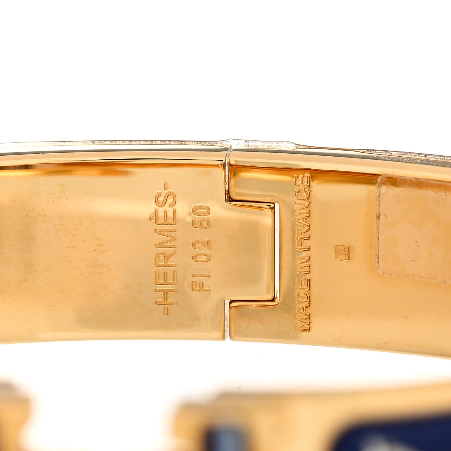 Hermes Enamel Printed Narrow Couvertures et Tenues de Jour PM Beige Blue 3 of 4