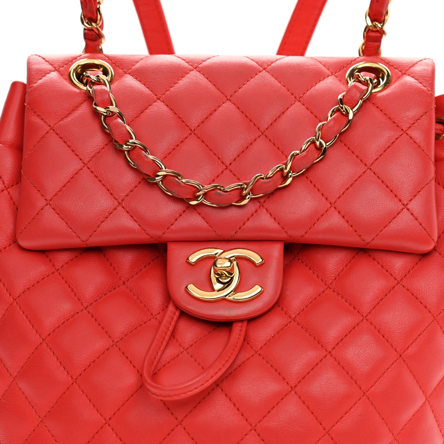 Calfskin Quilted Small Urban Spirit Backpack Red